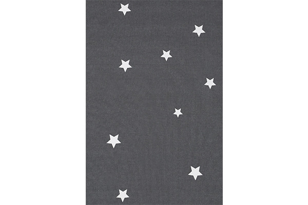 Sterretjesmotief, grijs met wit.