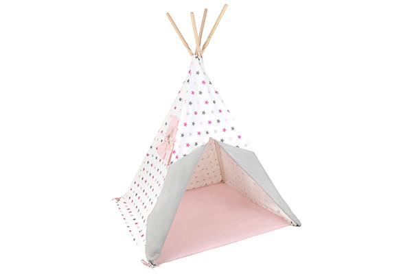 Tipi tent kind Tipi speeltent SpeeltentXL.nl Wibra tipi tent tipitent zachtroze mint kinderkamer