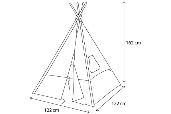 Afmetingen van de Kidkraft speeltent.