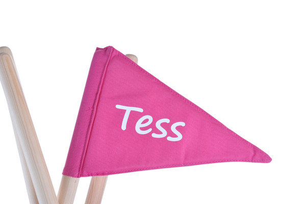 Roze Tipi Tent vlag met je eigen naam.